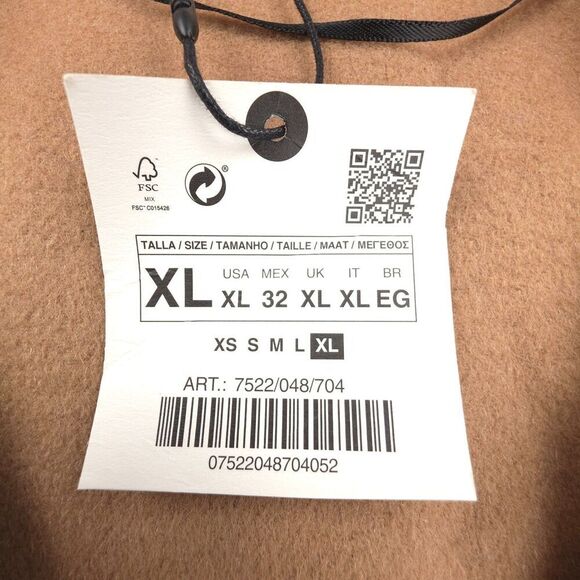 NWT Zara Wool Duster Belted Wrap Coat Tailored Old Money Quiet Luxury Minimal - Picture 2 of 9